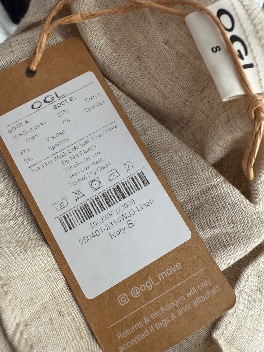 OGL Cream Smocked Waist Midi Skirt - Picture 3 of 5